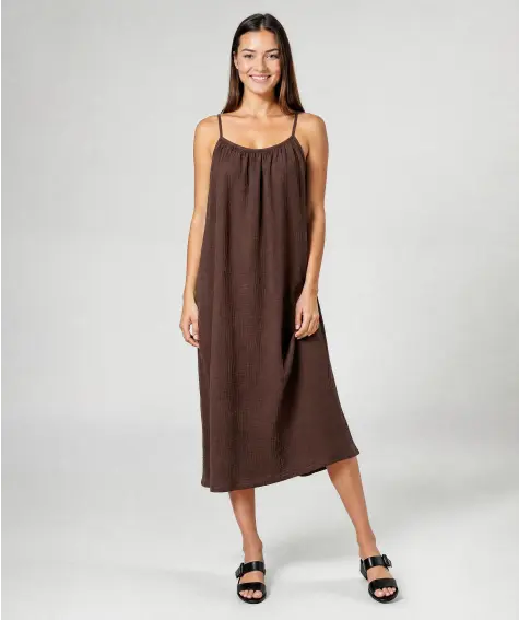 Jurk mouwloze mousseline