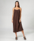 Ärmelloses Musselin-Kleid braun