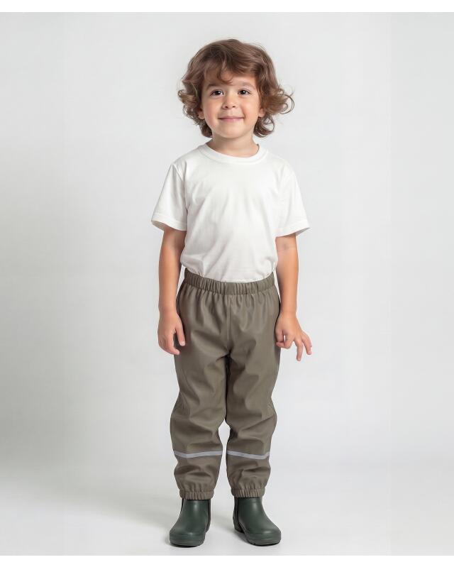 Rain trousers with elastic waistband for boys, dark green (KiK Regenhose mit elastischem Bund (dunkelgrün)) — KiK, authentic German product in Morocco