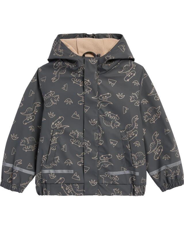 جاكيت مطر بنقشة الديناصورات للأولاد، أنثراسيت (KiK Regenjacke mit Dinos (anthrazit)) — KiK, منتج ألماني أصلي في المغرب