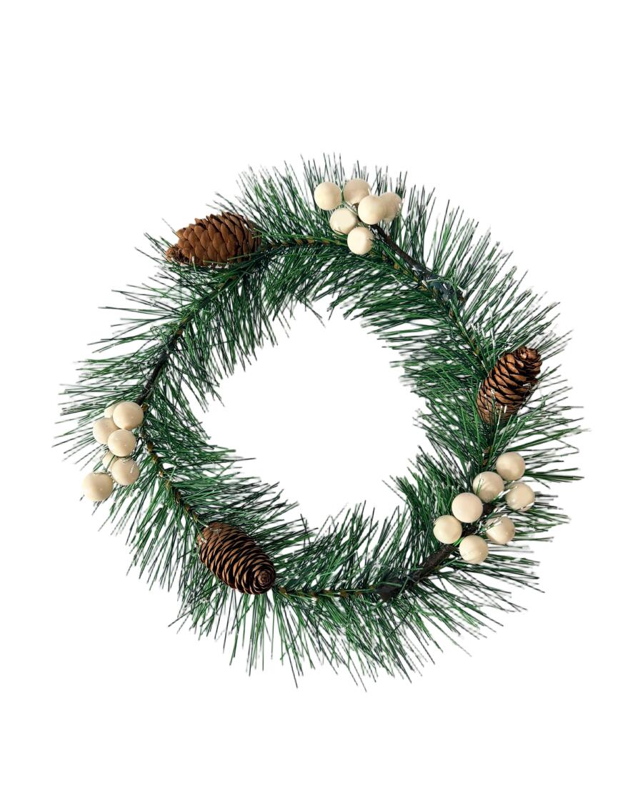 Weihnachtskranz Tannengrün, weiß