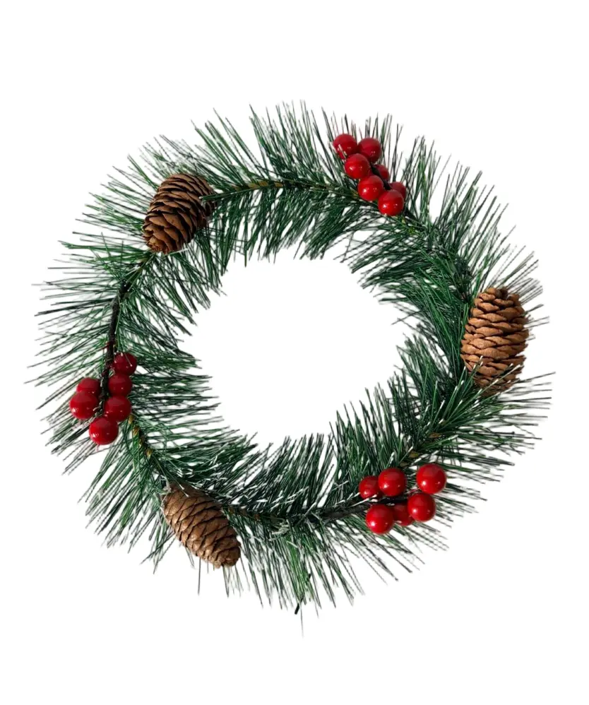 Weihnachtskranz Tannengrün, rot