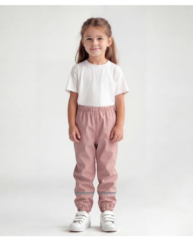 Pantalon de pluie à taille élastique fille, vieux rose (KiK Regenhose mit elastischem Bund (altrosa)) — KiK, produit allemand authentique au Maroc