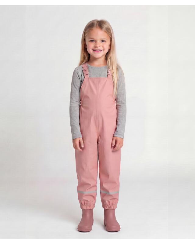 Rain dungarees for girls, dark pink (KiK Regenhose mit Latz (dunkelrosa)) — KiK, authentic German product in Morocco