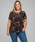 T-Shirt mit floralem Muster schwarz bedruckt