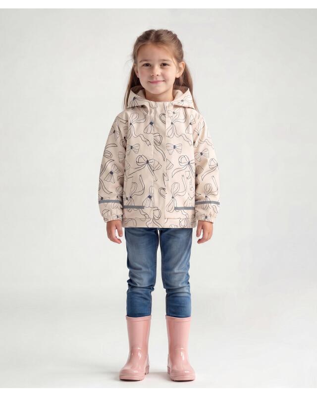 جاكيت مطر بفيونكات للبنات، بيج (KiK Regenjacke mit Schleifen (Beige)) — KiK, منتج ألماني أصلي في المغرب