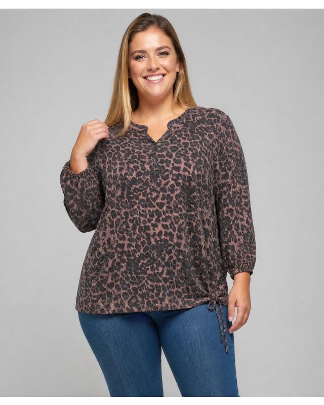 تيشيرت بنقشة الفهد للنساء، أسود مطبوع (KiK Shirt Leo (schwarz bedruckt)) — KiK, منتج ألماني أصلي في المغرب