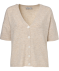 Kurzarm-Strickjacke Beige melange