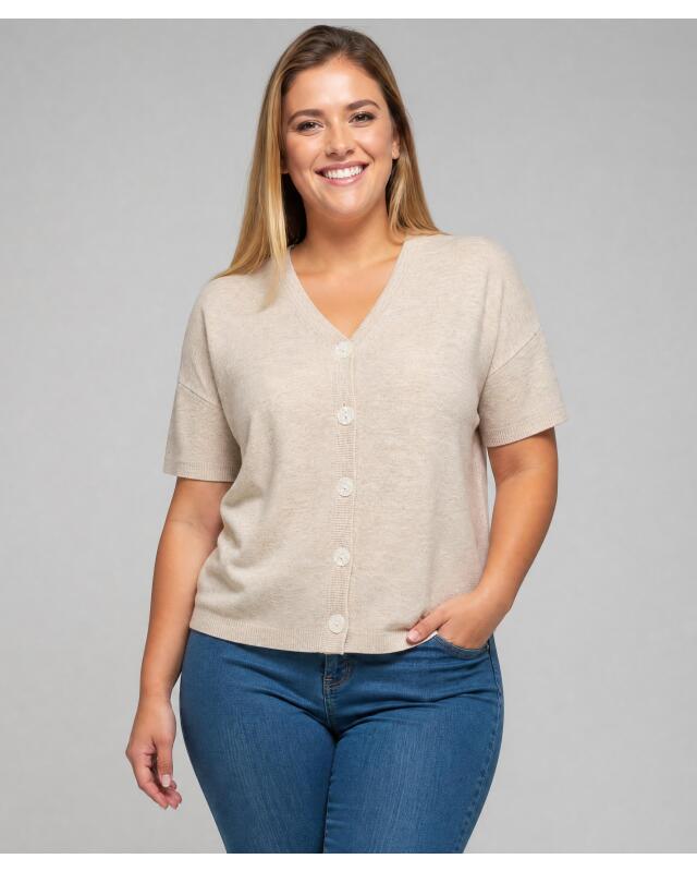 Gilet à manches courtes femme, beige chiné — KiK, produit allemand authentique au Maroc