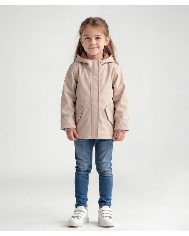 Veste de pluie à capuche chat fille, beige (KiK Regenjacke mit Katzenkapuze (Beige)) — KiK, produit allemand authentique au Maroc