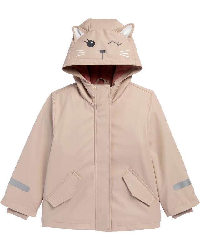 Veste de pluie à capuche chat fille, beige (KiK Regenjacke mit Katzenkapuze (Beige)) — KiK, produit allemand authentique au Maroc