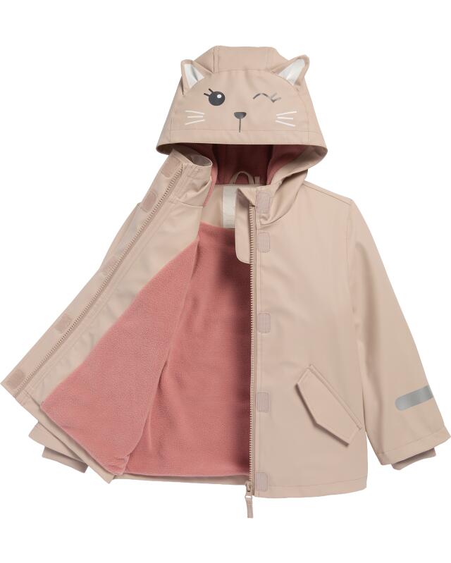 Veste de pluie à capuche chat fille, beige (KiK Regenjacke mit Katzenkapuze (Beige)) — KiK, produit allemand authentique au Maroc