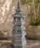 Buddha-Dekoturm grau