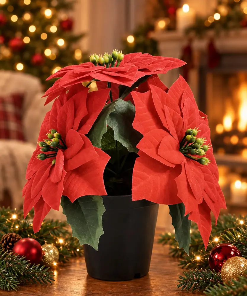 Kunstblume Weihnachtsstern, rot