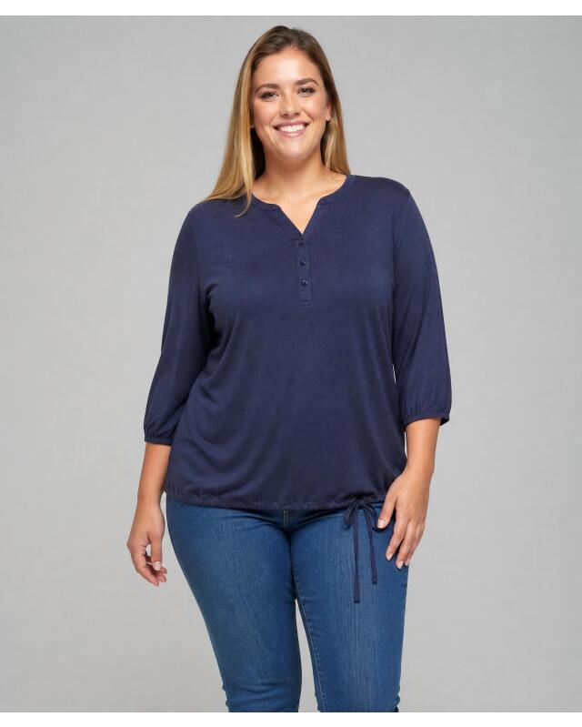 T-shirt à manches 3/4 femme, bleu marine (KiK Shirt mit 3/4-Ärmeln (dunkelblau)) — KiK, produit allemand authentique au Maroc