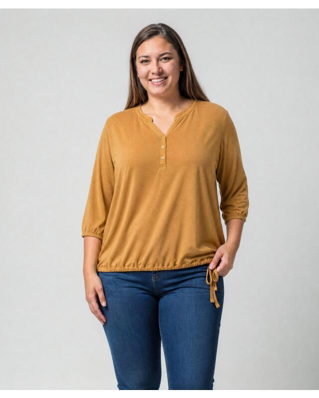 تيشيرت بأكمام 3/4 للنساء، بني (KiK Shirt mit 3/4-Ärmeln (braun)) — KiK, منتج ألماني أصلي في المغرب