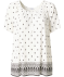 Carmenshirt mit Quasten weiß/schwarz
