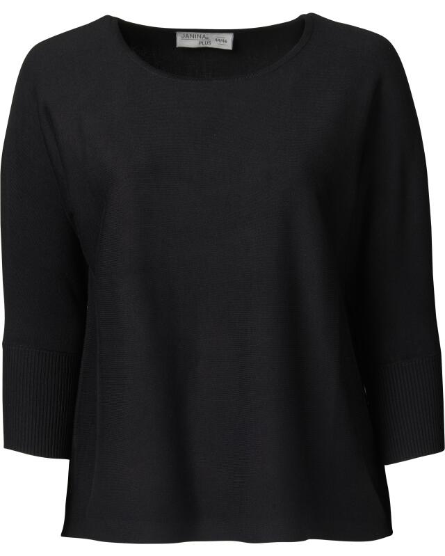 Pull à bords-côtes femme, noir (KiK Pullover mit Rippbündchen (schwarz)) — KiK, produit allemand authentique au Maroc