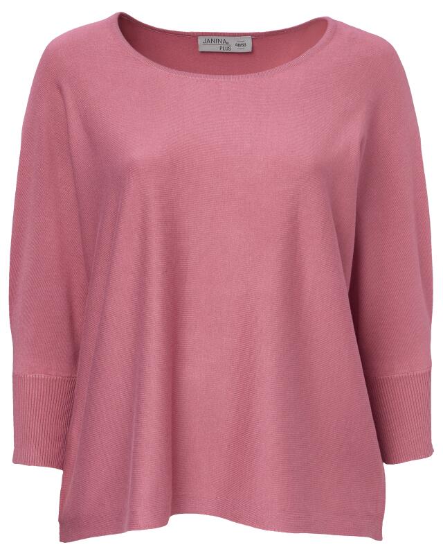 كنزة بأطراف مضلعة للنساء، وردي غامق (KiK Pullover mit Rippbündchen (dunkelrosa)) — KiK, منتج ألماني أصلي في المغرب
