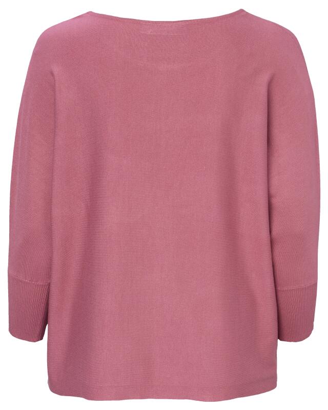 كنزة بأطراف مضلعة للنساء، وردي غامق (KiK Pullover mit Rippbündchen (dunkelrosa)) — KiK, منتج ألماني أصلي في المغرب