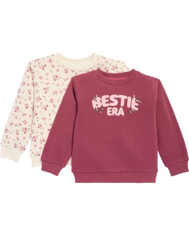 Sweats à bords côtelés fille, rouge vin (KiK Sweatshirts mit Rippbündchen (weinrot)) — KiK, produit allemand authentique au Maroc