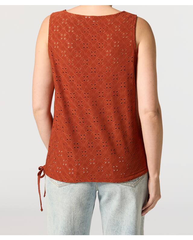 توب بدون أكمام بنقشة مثقبة للنساء، بني صدئي (KiK Tanktop mit Lochmuster (rostbraun)) — KiK, منتج ألماني أصلي في المغرب