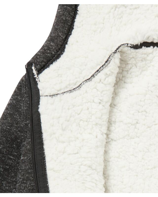 جاكيت تريكو فليس ببطانة تيدي للرجال، أنثراسيت مبرقش (KiK Strickfleecejacke mit Teddyfell (anthrazit melange)) — KiK, منتج ألماني أصلي في المغرب
