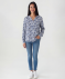 Blouse blauw met bloemenprint bloemenprint