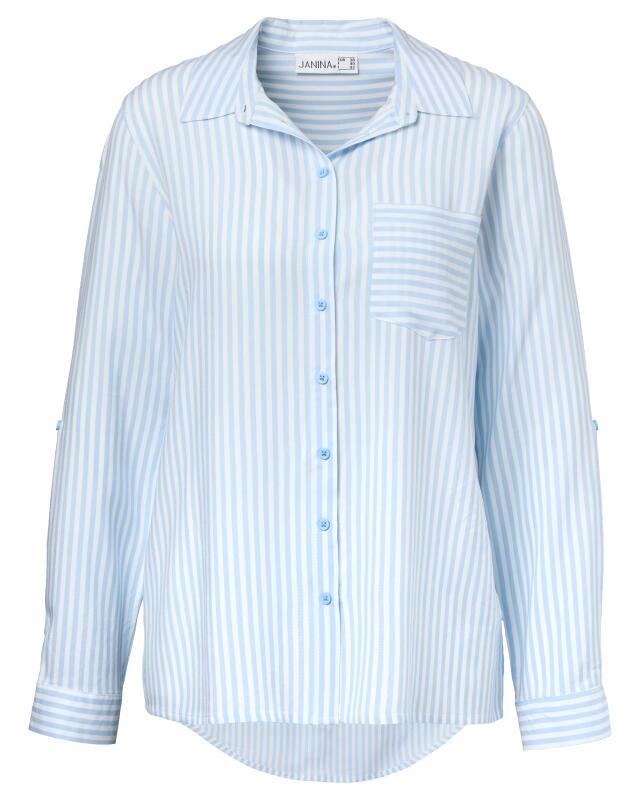 Striped blouse for women, blue striped (KiK Blau gestreifte Bluse (blau gestreift)) — KiK, authentic German product in Morocco