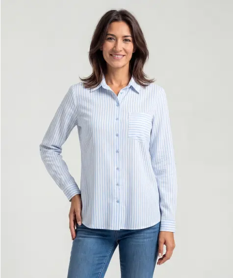Blouse blauw gestreept