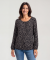 Blouse met patroon zwart/beige