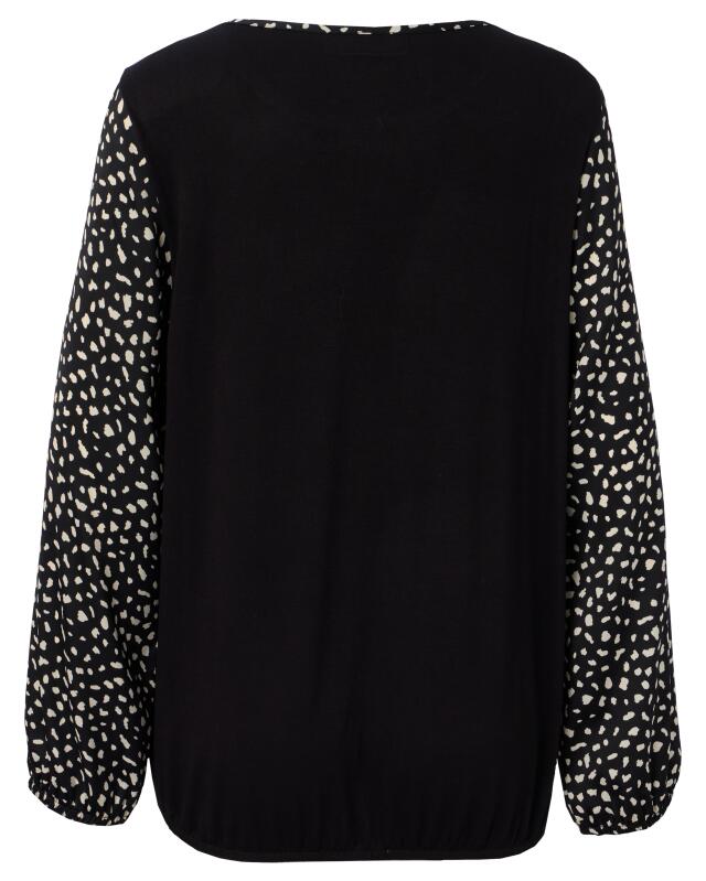 Patterned blouse for women, black/beige (KiK Gemusterte  Bluse (schwarz/beige)) — KiK, authentic German product in Morocco
