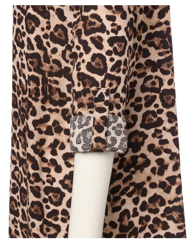 Leopard print longline blouse for women, leopard print (KiK Longbluse Leo (Leopardendruck)) — KiK, authentic German product in Morocco