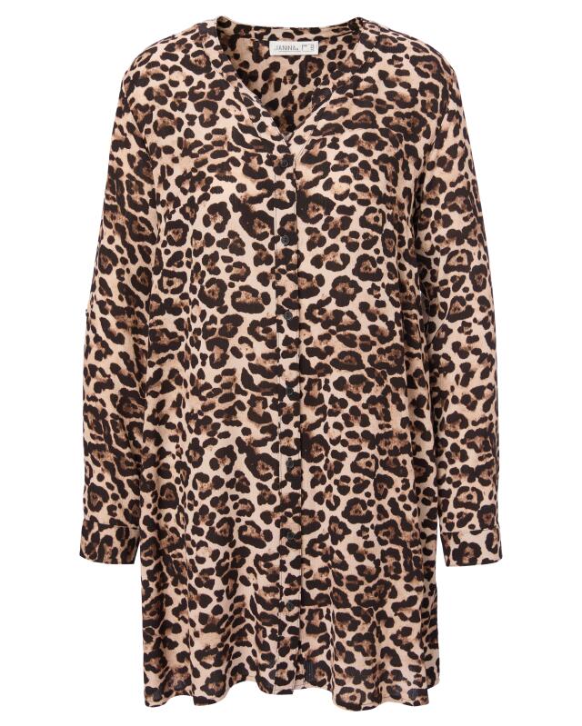 Leopard print longline blouse for women, leopard print (KiK Longbluse Leo (Leopardendruck)) — KiK, authentic German product in Morocco