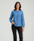 Jeansbluse mit Rüschen jeansblau