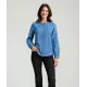 Jeansbluse mit Rüschen