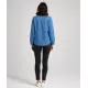Jeansbluse mit Rüschen