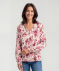 Strukturbluse mit Rüschen Blumendruck
