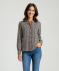 Hochgeschlossene Bluse schwarz/beige