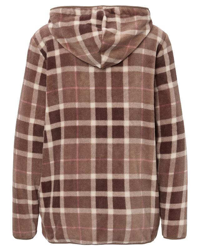 Veste polaire femme, marron à carreaux (KiK Braune Fleecejacke (braun kariert)) — KiK, produit allemand authentique au Maroc