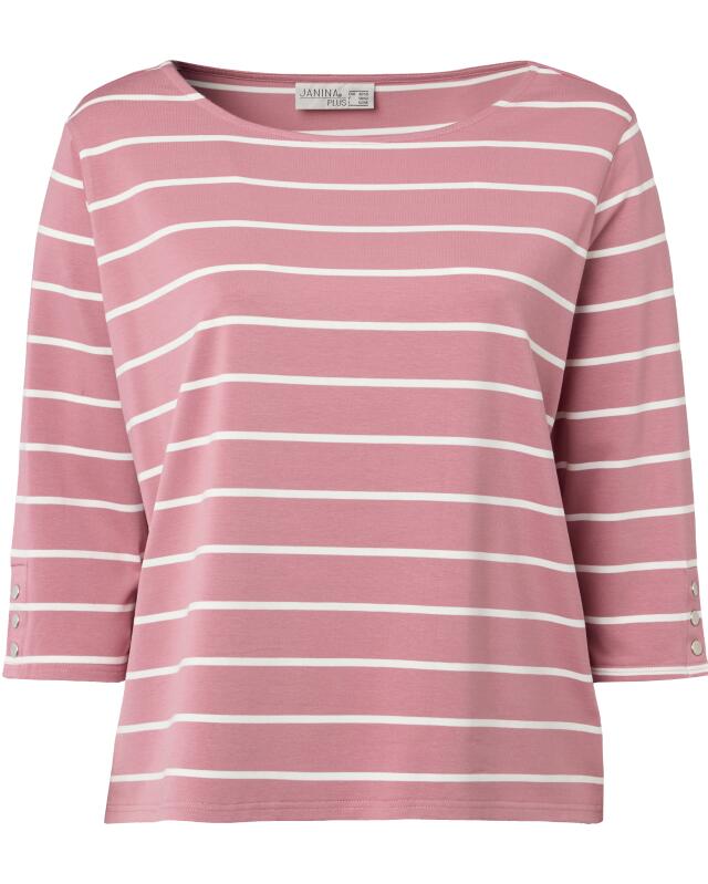 T-shirt à fines rayures femme, rose/blanc (KiK Shirt mit feinen Streifen (rosa/weiß)) — KiK, produit allemand authentique au Maroc
