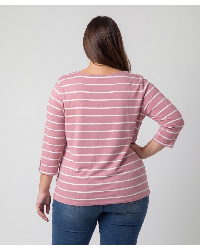 T-shirt à fines rayures femme, rose/blanc (KiK Shirt mit feinen Streifen (rosa/weiß)) — KiK, produit allemand authentique au Maroc
