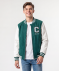 Collegejacke mit Kontrastärmeln grün