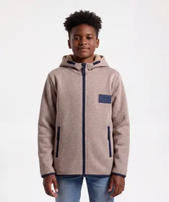 Strickfleecejacke mit Teddyfell