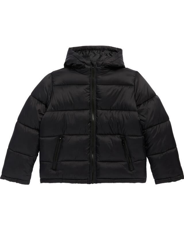Quilted jacket with hood for boys, black (KiK Steppjacke mit Kapuze (schwarz)) — KiK, authentic German product in Morocco