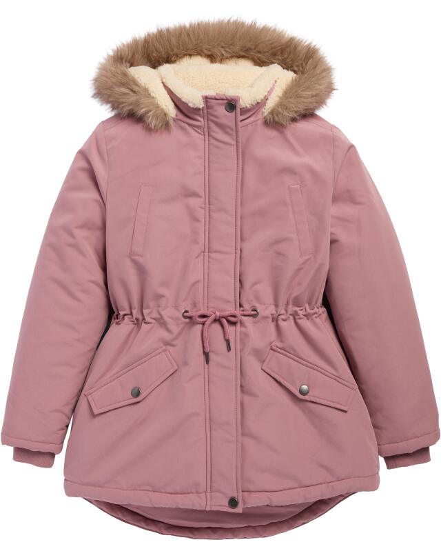 Parka à fourrure teddy fille, rose foncé (KiK Parka mit Teddyfell (dunkelrosa)) — KiK, produit allemand authentique au Maroc