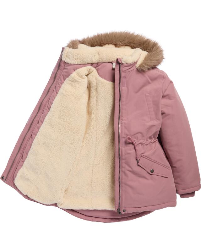 Parka à fourrure teddy fille, rose foncé (KiK Parka mit Teddyfell (dunkelrosa)) — KiK, produit allemand authentique au Maroc
