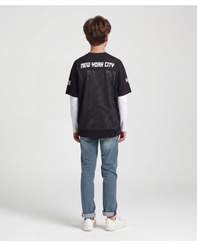 T-shirt + long-sleeved top for boys, black (KiK T-Shirt + Langarmshirt (schwarz)) — KiK, authentic German product in Morocco