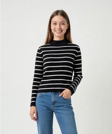 Geripptes Langarmshirt