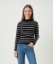 Geripptes Langarmshirt schwarz gestreift